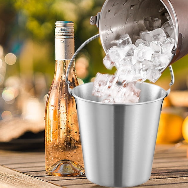 Stainless Steel Ice Bucket, Creative Champagne Beer Bucket, Restaurant Food Container, Portable Design, Cold Keeping Effect, Easy to Clean, for Picnic Gathering