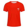thumbnail image 2 of Ketyyh-chn99 Mens Sweatshirt Solid Color Short Sleeve Tee Wicking Short Sleeve Crew T-Shirt Red,M, 2 of 3