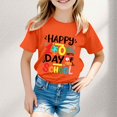 thumbnail image 2 of FhsagQ The 7th Of July Garçon et Fille Mode Décontractée Imprimé Col Rond Ample Manches Courtes T-Shirt Haut Petites Filles The 7th Of July T-Shirts 4T-5T Printemps Petites Filles T-Shirts 4T-5T Orange 2-3 Ans, 2 of 4