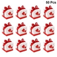 thumbnail image 2 of 50pcs Hearts Design Candy Boxes Square Chocolate Boxes Gift Container with Ribbon for Wedding (Red), 2 of 8