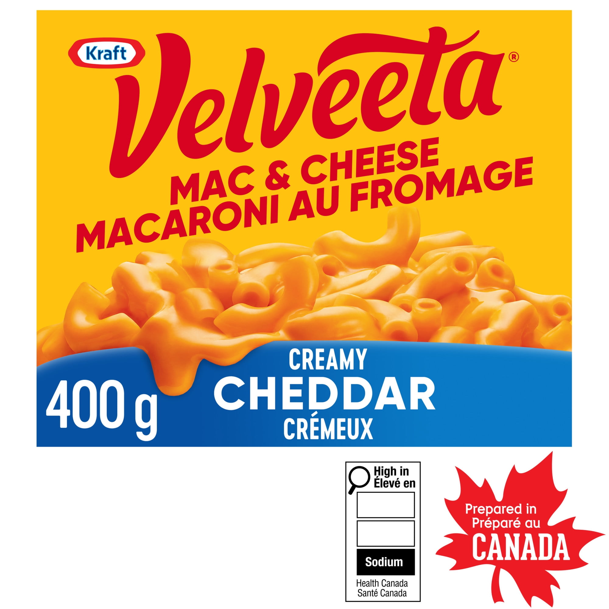 Kraft Deluxe Velveeta Creamy Cheddar Mac & Cheese, 400 g Box