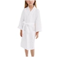 thumbnail image 2 of Kids' Long Sleeve Hooded Bath Towel Robe with Pocket, Absorbent Polyester-Spandex Blend for Bath, Pool, and Beach, 2 of 7