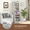 thumbnail image 3 of Giantex Nightstand w/Charging Station, Tall Bedside Table, End Table Bookcase w/Adjustable Shelves, White, 3 of 8