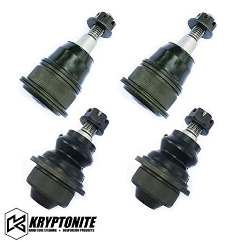 Kryptonite Upper and Lower Ball Joint Package Deal (For Stock Control Arms) Compatible with 2001-2010 Chevy/GMC 2500HD 3500HD