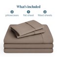 thumbnail image 2 of Bare Home Premium 1800 Collection 5-Piece Bed Sheet Set, Split King, Taupe, 2 of 10