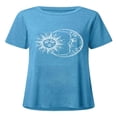 thumbnail image 2 of T-shirt à Manches Courtes pour Femmes, Grande Taille, Décontracté, Col en V, Tunique Ample, 2 of 2