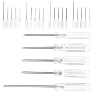 WRISTBIQUE 25Pcs Multi Purpose Pocket Screwdriver Set with Transparent Handles for Easy Carry