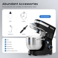 thumbnail image 2 of WHALL 12-Speed 5.5 Qt Tilt-Head Stand Mixer, Black with Dough Hook, Wire Whip, Beater,Stainless Steel Bowl, 2 of 6
