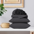 thumbnail image 1 of Draps de Lit 100 % Coton, Poche Profonde, Résistants aux Plis, Satin Doux et Lisse 3 Pcs, Lit Simple Gris Foncé par Color Sense, 1 of 4