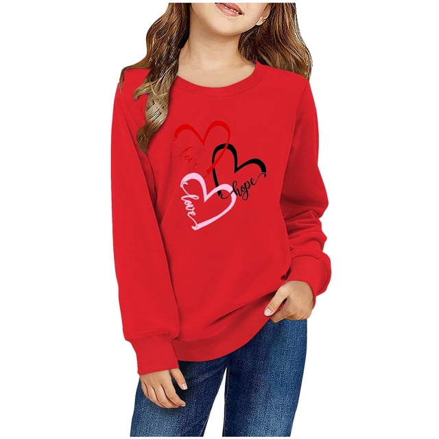 vdgthytj Chandail en Molleton pour Garçons et Filles, Imprimé Col Rond, Manches Longues, Blouse Graphique 2-10 Ans