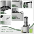 thumbnail image 4 of WHALL  Slow  Masticating Cold Press Juicer Machine: 4" Extra - Large Feed Chute, Reverse Function, for Both Soft and Hard Ingredients 180W, 4 of 6