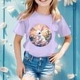 thumbnail image 1 of WEAIXIMIUNG T-Shirt Imprimé à Manches Courtes pour Filles de Pâques, Haut Décontracté 140, 1 of 4