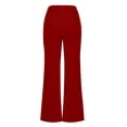 thumbnail image 4 of Penkiiy Women's High Waisted Straight Leg Stretchy Cropped Capris with Pockets, Red, M, 4 of 7