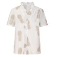 thumbnail image 3 of Pompotops Women's Casual Solid Color Ruffle Collar Long Sleeve Ruffle Shirt Blouse V-Neck Short Sleeve Shirt Tops, 3 of 7