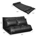 thumbnail image 4 of Giantex PU Leather Floor Sofa with Two Pillows, Black, 4 of 10