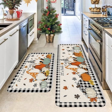 Chmadoxn Halloween Decorations, Halloween Ornaments, Halloween Gifts 2 Pcs Kitchen Rugs And Mats For Floor NonSlip Backing Mat Kitchen Decor Kitchen Rug Decor 16x24in+16x48in Kitchen Rugs