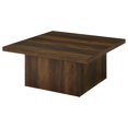 thumbnail image 4 of Coaster Devar Square Engineered Wood Cocktail Coffee Table in Dark Pine, 4 of 8