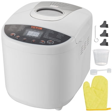 VEVOR Bread Maker, 19-in-1 2LB Dough Maker, Non-Stick Ceramic Plate Automatic Bread Maker with Gluten-Free Setting, Whole Wheat Bread Making