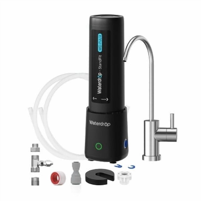Waterdrop 10Ub Pro Filtre à Eau sous l'Évier Sans Perçage Requis Rappel de Temps Installation Facile - avec Robinet en Nickel Brossé Réduit Pfas Plomb Chlore Mauvais Goût et Odeur 11000 Gallons