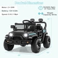 thumbnail image 3 of Costway 12V Kids Ride on Truck Car Battery Powered Electric Vehicle with Remote Control Black, 3 of 10