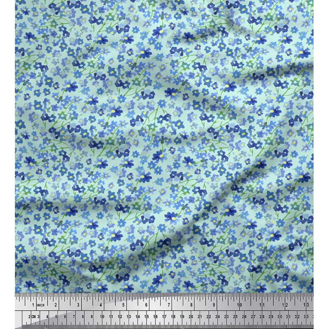 Soimoi Toile Imprimée Aquarelle de Fleurs en Coton 56 Pouces de Large