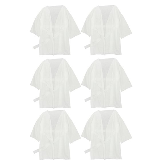 Nestingho 6 Pcs Cotton Shower Robe Versatile Usage Disposable For Spa Sauna Relaxation