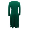 thumbnail image 5 of Robes Vertes pour Femmes Couleur Unie à Manches Longues Robe en Dentelle Patchwork Grande Taille Col Rond Ajustée et Évasée Tendance Vacances Robe Décontractée Maxi Mode Quotidien Blouse Trapèze Dos Nu Robe Plissée, TTG, 5 of 5