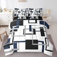 thumbnail image 1 of YST Ensemble de Douillette 7 Pcs à Rayures Bleues pour Enfants Garçons Filles, Ensemble de Lit Géométrique Très Grand, Ensembles de Literie Texture Léopard, Ensembles de Lit Abstraits Réversibles avec Drap Plat et Drap-Housse, Couvre-Oreillers, 1 of 5