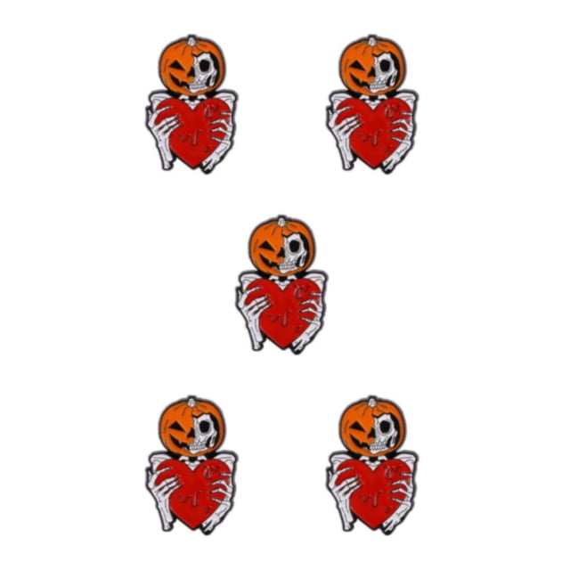 Maytalsory Exquisite And Fashionable Halloween Enamel Pin Brooch Gift For Gothic Jewelry Enthusiasts Pumpkin Skeleton 5Set