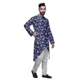thumbnail image 2 of Atasi Cotton Slub Printed Fashion For Men Asymmetric Button Down Kurta For Men, 2 of 5
