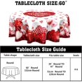 thumbnail image 4 of Valentines Day Tablecloth Round 60 Inch Red Heart Love Turck Table Cloths Circle Red and Back Plaid Table Cover Washable Wipeable Polyester Tabletop for Dining Kitchen Picnic Party Decor, 4 of 6