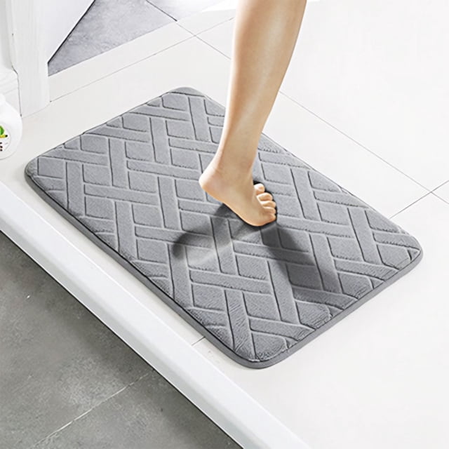 TIMIFIS Bathroom Rugs Thickened Slow Antimissile Foam Fleece Absorbent Floor Mat Kitchen Mat Bathroom Non-Slip Mat 40X60cm Carpet Rug