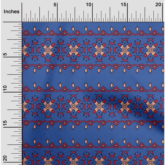 oneOone Viscose Jersey Fabric Floral Block Print Fabric By Yard 60 Inch Wide