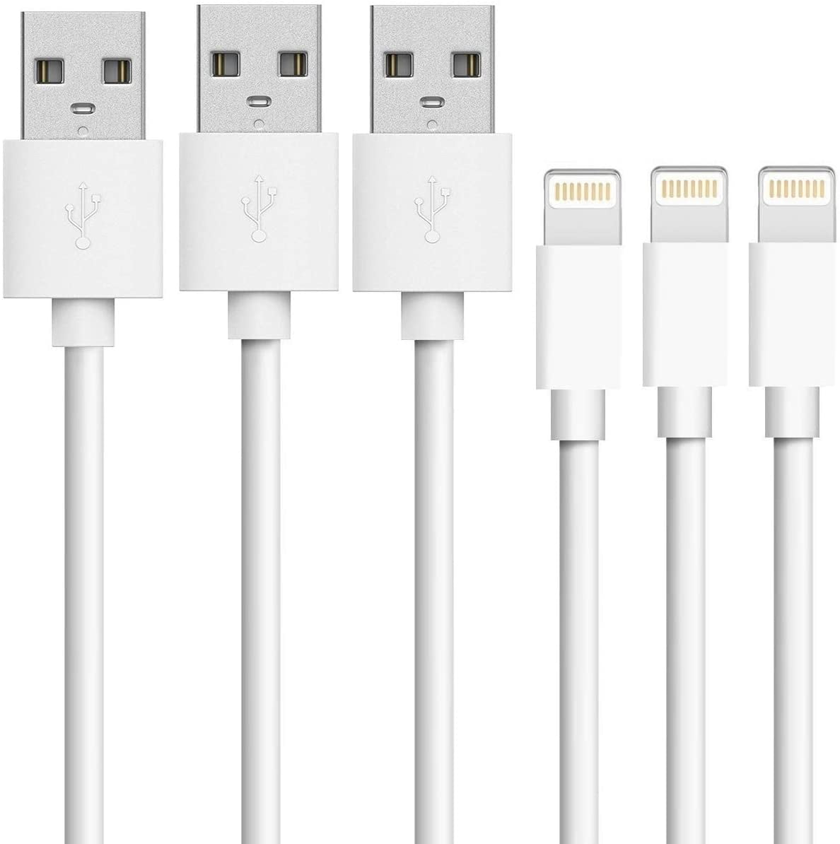 ZECATL iPhone Cables, MFi Certified iPhone Charger Cable 3 Pack 6 FT Fast Charging Data Sync USB Cord Compatible with iPhone XS/Max/XR/X/8/6Plus/6S/7Plus/7/8Plus/SE