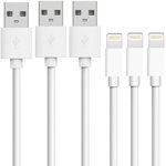 ZECATL iPhone Câbles certifiés MFi iPhone Câble de chargeur paquet de 3 6 FT Synchronisation rapide des données de charge USB Cord Compatible avec iPhone XS/Max/XR/X/8/6Plus/6S/7Plus/7/8Plus/SE