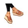 thumbnail image 1 of UKAP Sandales Compensées pour Femmes à Plateforme, Mules Sans Talon, Pantoufles d'Été, Sandale à Enfiler Décontractée Orange 10, 1 of 3