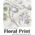 thumbnail image 4 of Linen Kitchen Curtains 24 Inch Vintage Gray Floral Tier Curtains Farmhouse Cottage Cafe Rod Pocket Country Small Window for Laundry Room Bathroom RV 2 Panels Grey on Beige, 4 of 8