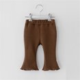 thumbnail image 3 of WEAIXIMIUNG Baby Pants 0-3 Months White Children Kids Toddler Baby Girls Ribbed Solid Ribbed Plaid Ruffled Pants Trousers Leggings Outfits Clothes, 3 of 3