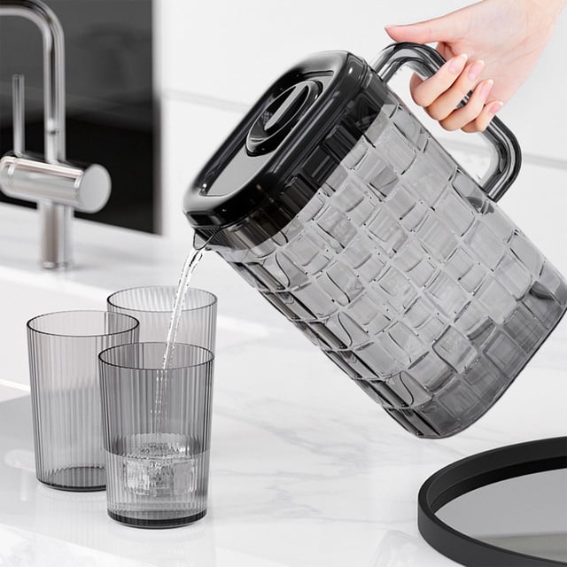 Drink Serving Dispenser Set of 4 Home Beverage Dispenser Cold Brew Pitcher Liquid Containers for Fridge Tea Pitcher with Lid Juice Container for Fridge 2L