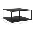 thumbnail image 4 of vidaXL Table Basse Noire 80x80x35 cm Verre Trempé, 4 of 4