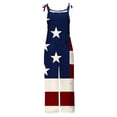 thumbnail image 4 of QATAINLAV Womens Fourth of July Jumpsuits Casual Sleeveless Strap Wide Leg Long Rompers with Pockets Summer Independence Day Outfits Multicolor L Clearance, 4 of 6