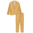 thumbnail image 1 of Jelory Mens 2 Piece Suit Formal Business Slim Fit Suits One Button Solid Blazer Jacket with Trousers Khaki M, 1 of 7