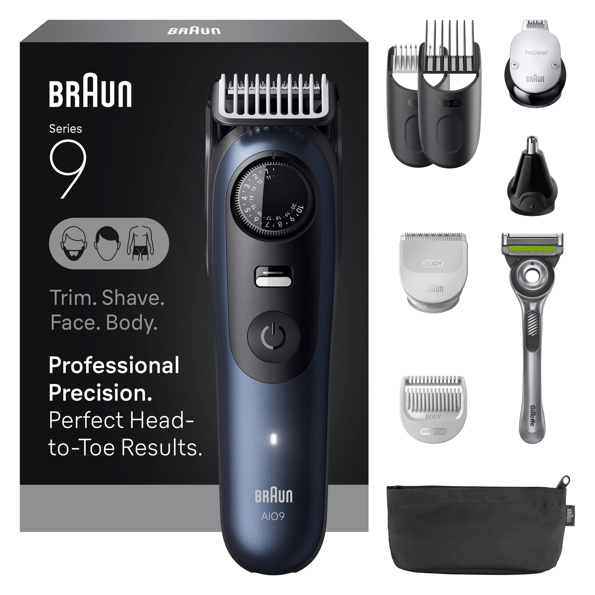 Braun All-in-One Series 9 Trimmer Kit, 40 Lengths, ProBlade, AIO