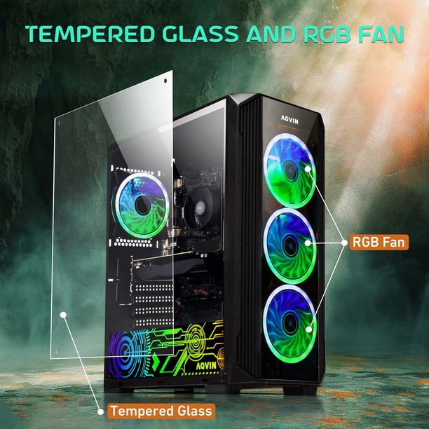 Windows 11 | Gaming AQVIN PC Z-Force Tower Computer With 24 Inch