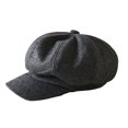 thumbnail image 1 of Peaked Caps Retro Fashion Warm Woolen Beret Octagonal Hats Easy Matching Sun Visor Design Windproof Headgear for Theme Party Light Gray, 1 of 6
