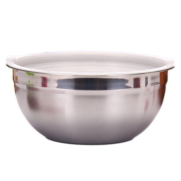 Premium Thick Stainless Steel Mixing Bowl with Airtight Lid – 20cm (8-inch) Multi-Use Kitchen Bowl for Baking, Salads, Marinating & Food Storage (Dishwasher Safe, Nesting Design)