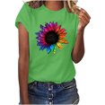 thumbnail image 1 of Birdeem Femmes Décontracté Été Imprimé Manches Courtes Col Rond T-Shirt Ample Blouse Hauts, 1 of 1