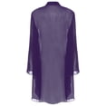 thumbnail image 2 of Loodgao Hauts d'Été pour Femmes Courts Boléros Kimono Cardigans Vestes Boléro en Mousseline Couvre-Robe de Soirée Violet P, 2 of 5