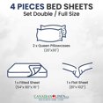 thumbnail image 2 of Canadian Linen Microfiber Bedsheet Set, Double Size Sheet, 1 Flat 1 Fitted Sheet 2 Queen Pillowcases, Breathable Soft Brushed Microfiber Sheet, Machine Washable No Shrink & Fade Bed Sheets, Navy Blue, 2 of 9