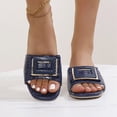 thumbnail image 3 of Dakaela Women's Flat Sandals Summer Comfortable Square Open Toe Slip on Slides Work Dress Mules Blue, 3 of 6